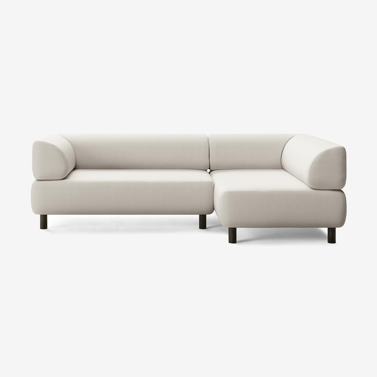 Bolder Sofa 245x150 cm 4-Sitzer Links Beine Schwarz Loop Marble