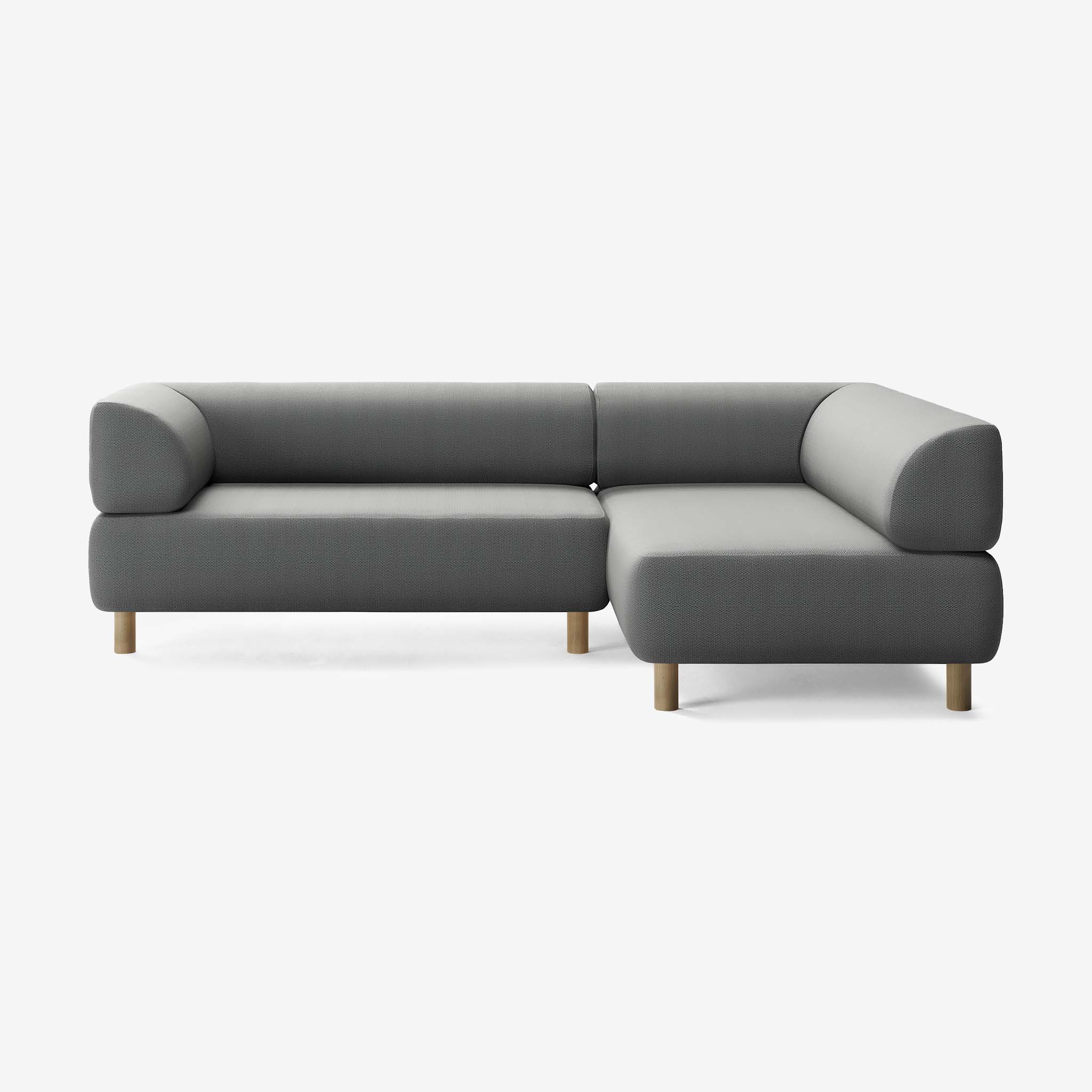 Bolder Sofa 245x170 Links Loop Charcoal Eiche