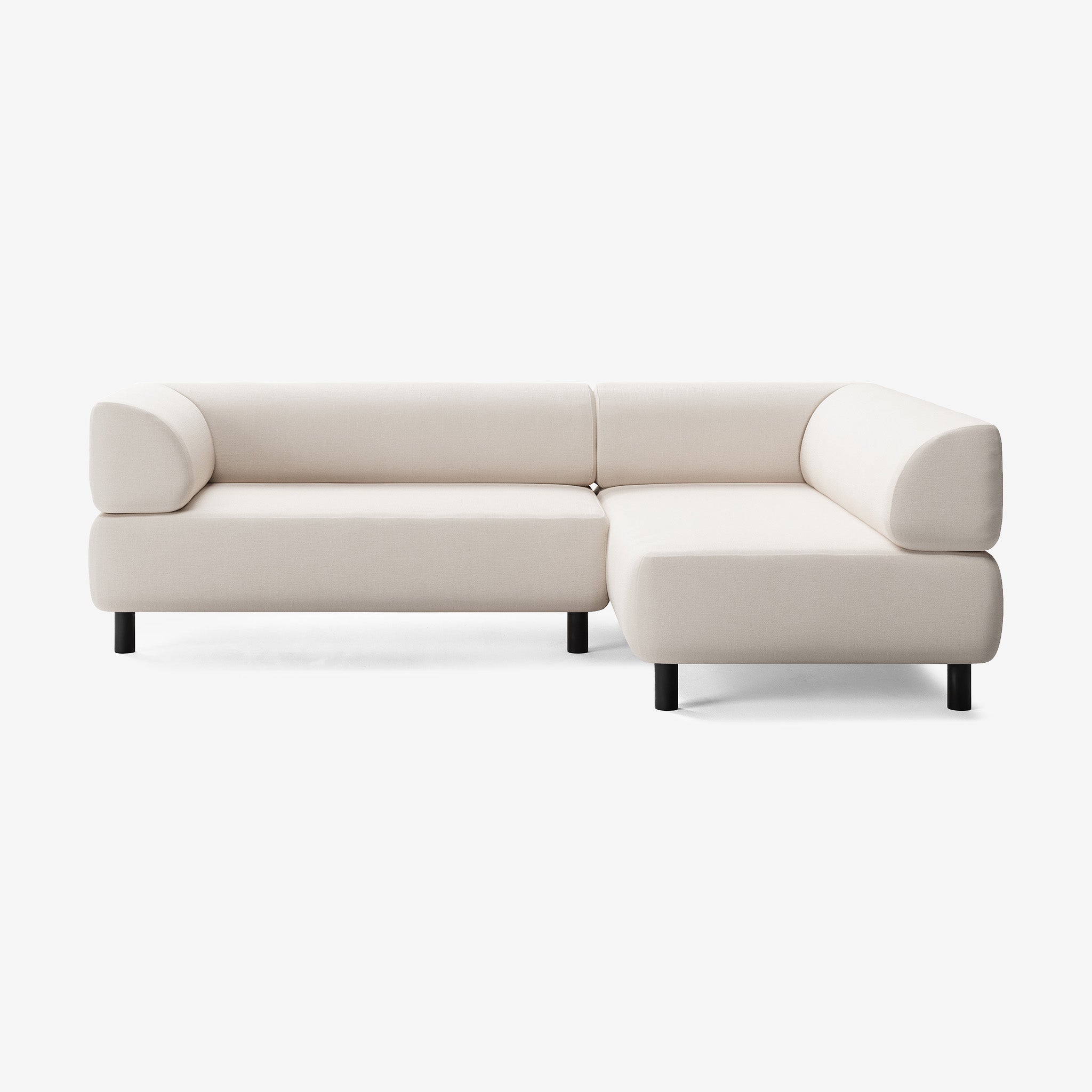 Bolder Sofa 245x170 Links Nantes Linen Chalk Schwarz