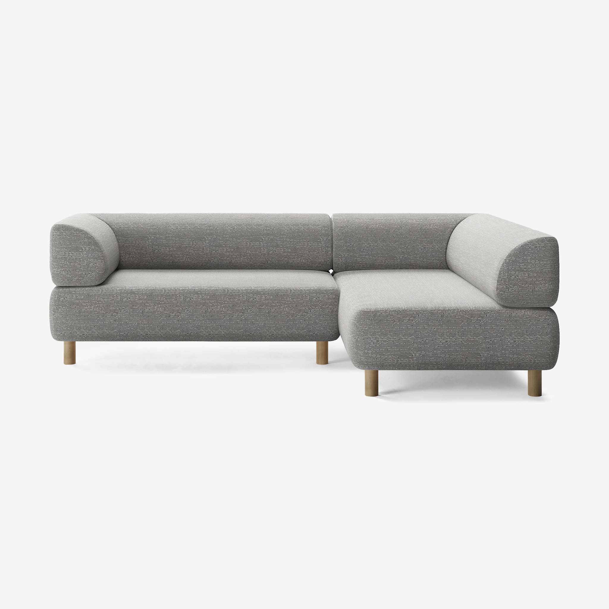 Bolder Sofa 245x170 Links Savant Zinc Eiche