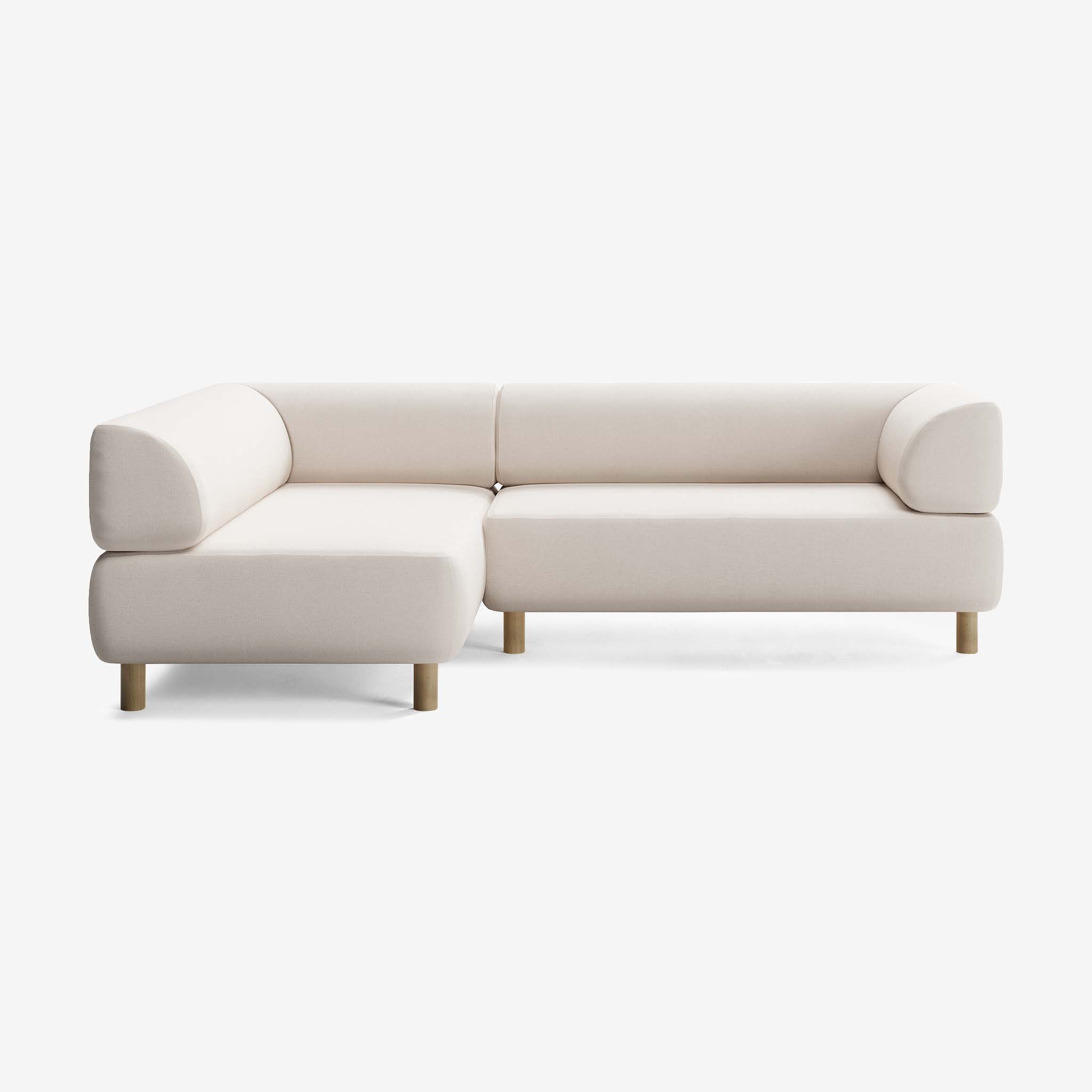Bolder Sofa 245x170 Rechts Nantes Linen Chalk Eiche