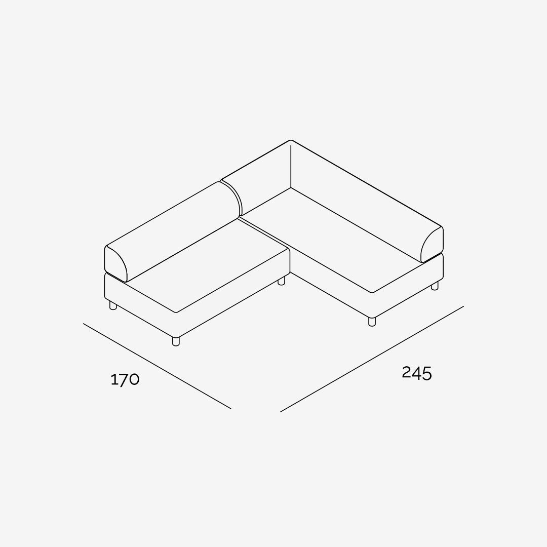 Bolder Sofa 245x170 cm (4-Sitzer offen)