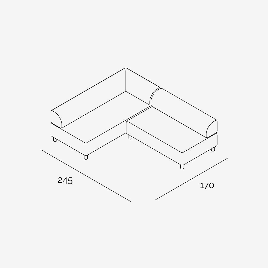 Bolder Sofa 245x170 cm (4-Sitzer offen)