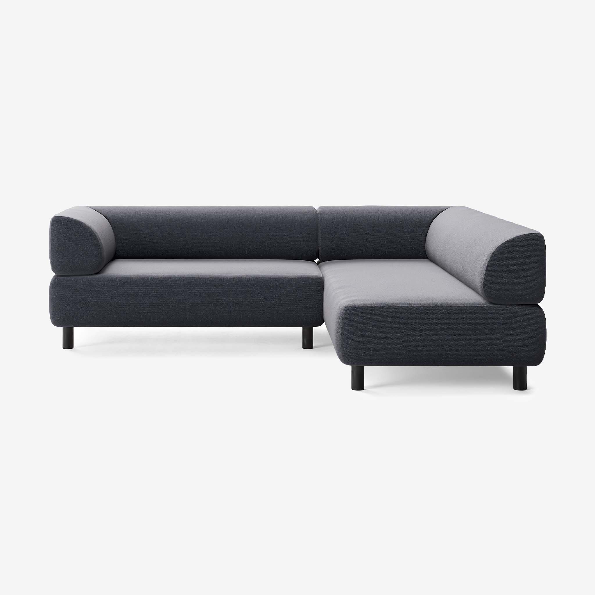 Bolder Sofa 245x200 Links Heritage Indigo Schwarz 