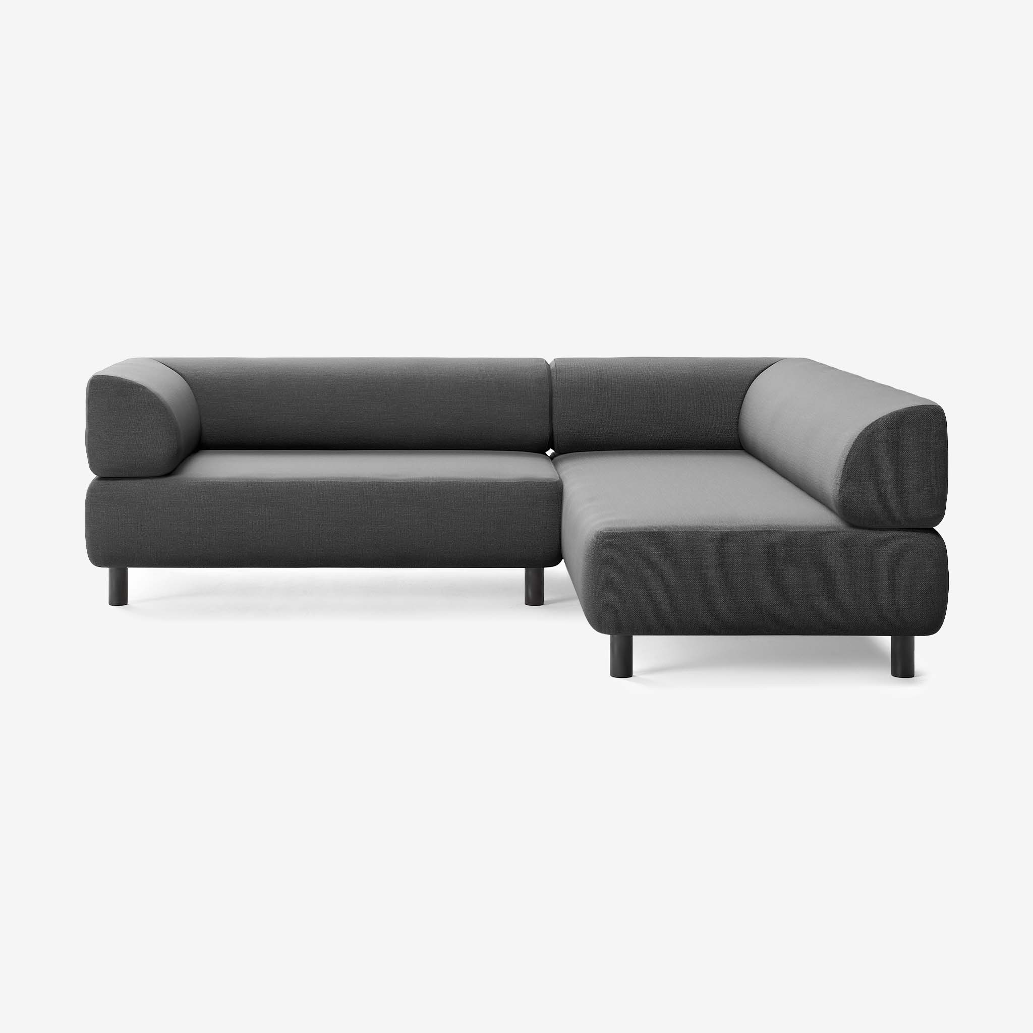 Bolder Sofa 245x200 Links Nantes Sooty Schwarz 