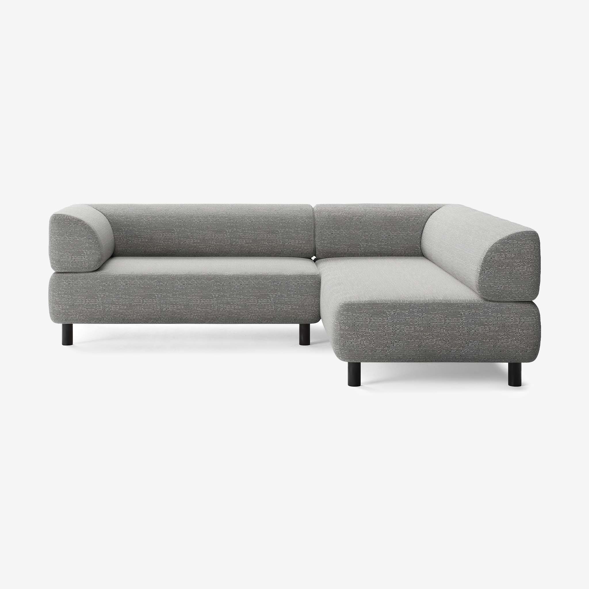 Bolder Sofa 245x200 Links Savant Zinc Schwarz 