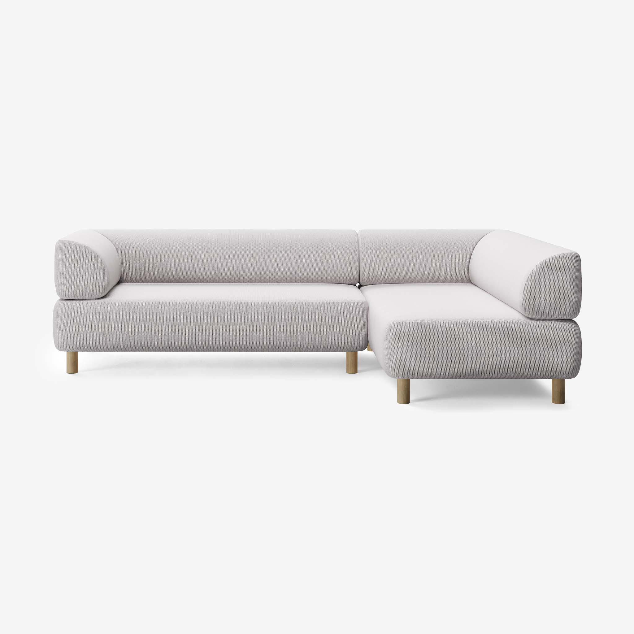 Bolder Sofa 265x170 Links Arc Concrete Eiche