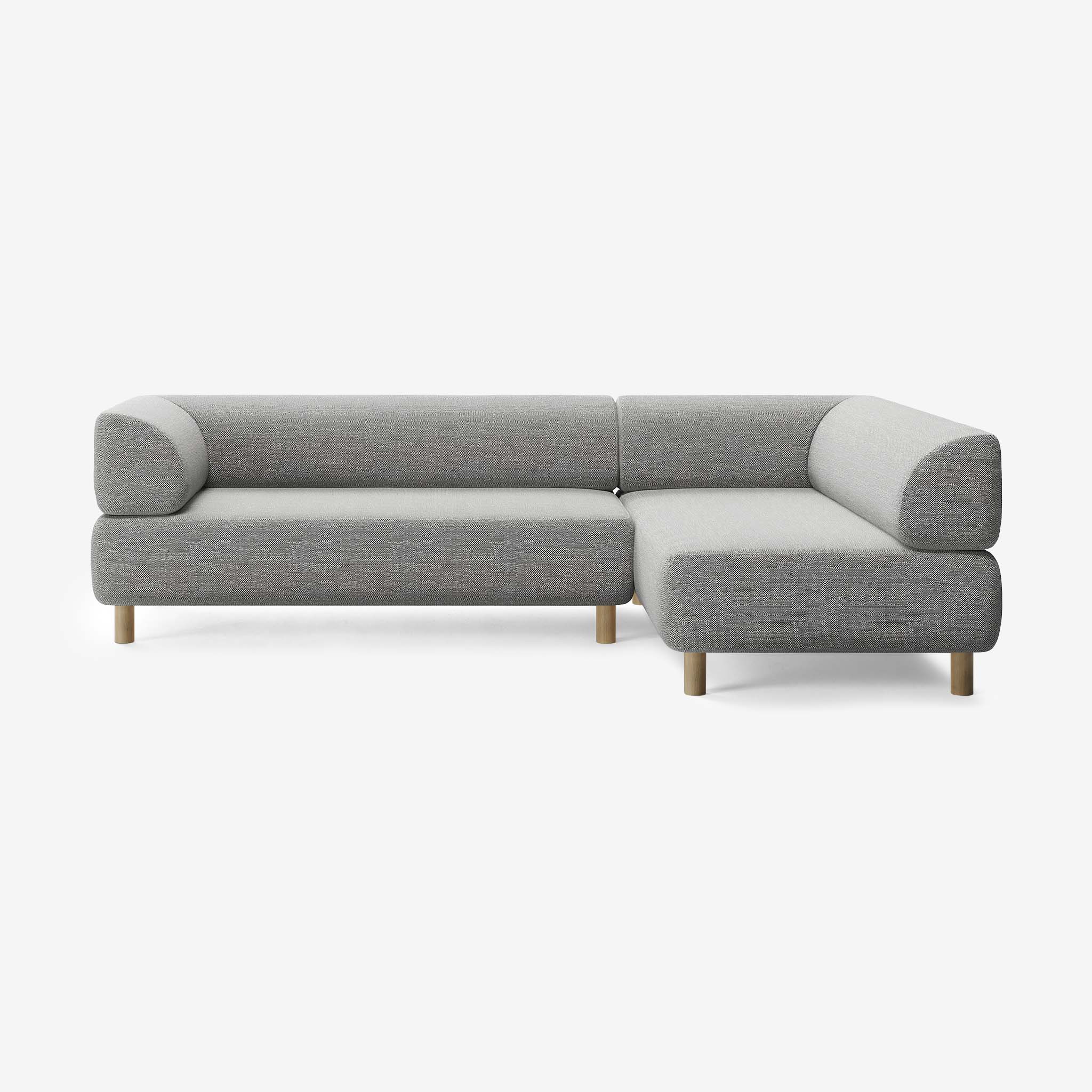 Bolder Sofa 265x170 Links Savant Zinc Eiche