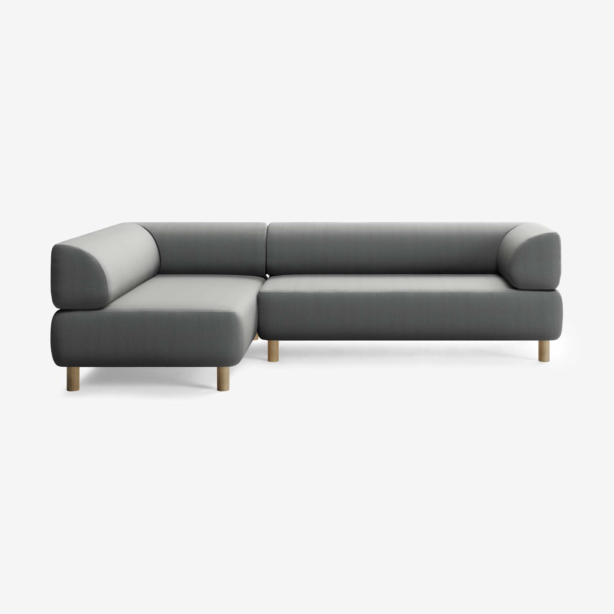 Bolder Sofa 265x170 Rechts Loop Charcoal Eiche