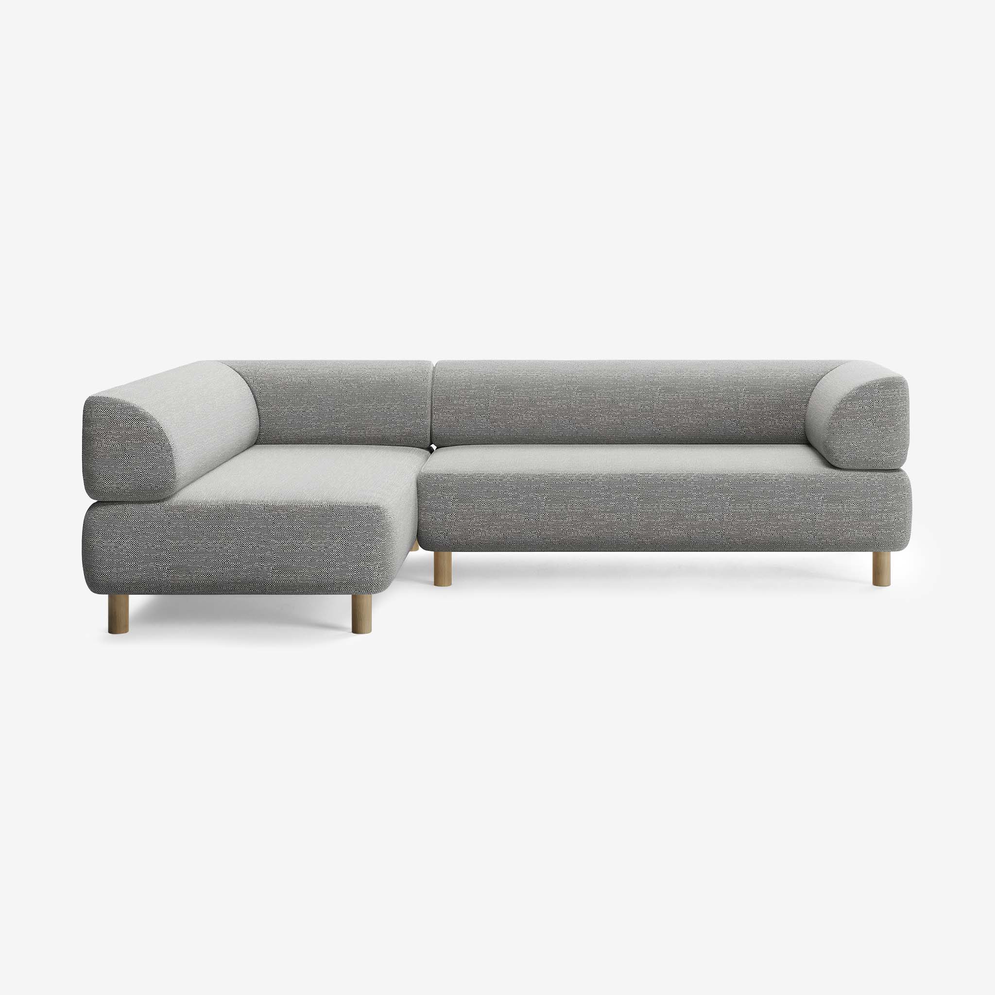 Bolder Sofa 265x170 Rechts Savant Zinc Eiche