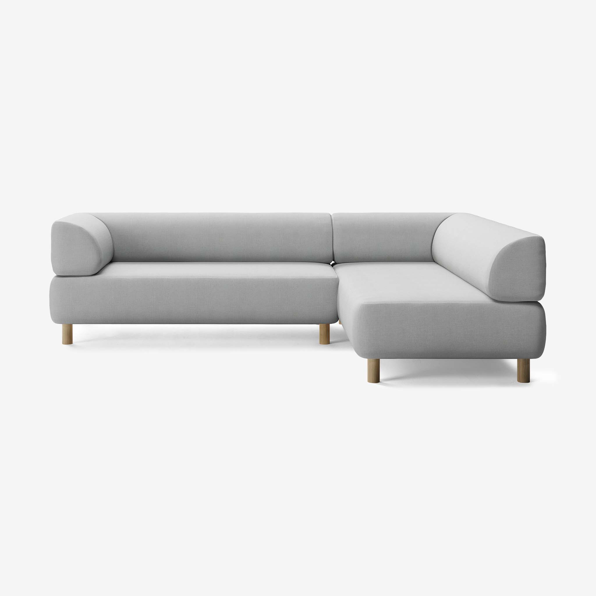 Bolder Sofa 265x200 Links Nantes Grey Chine Eiche