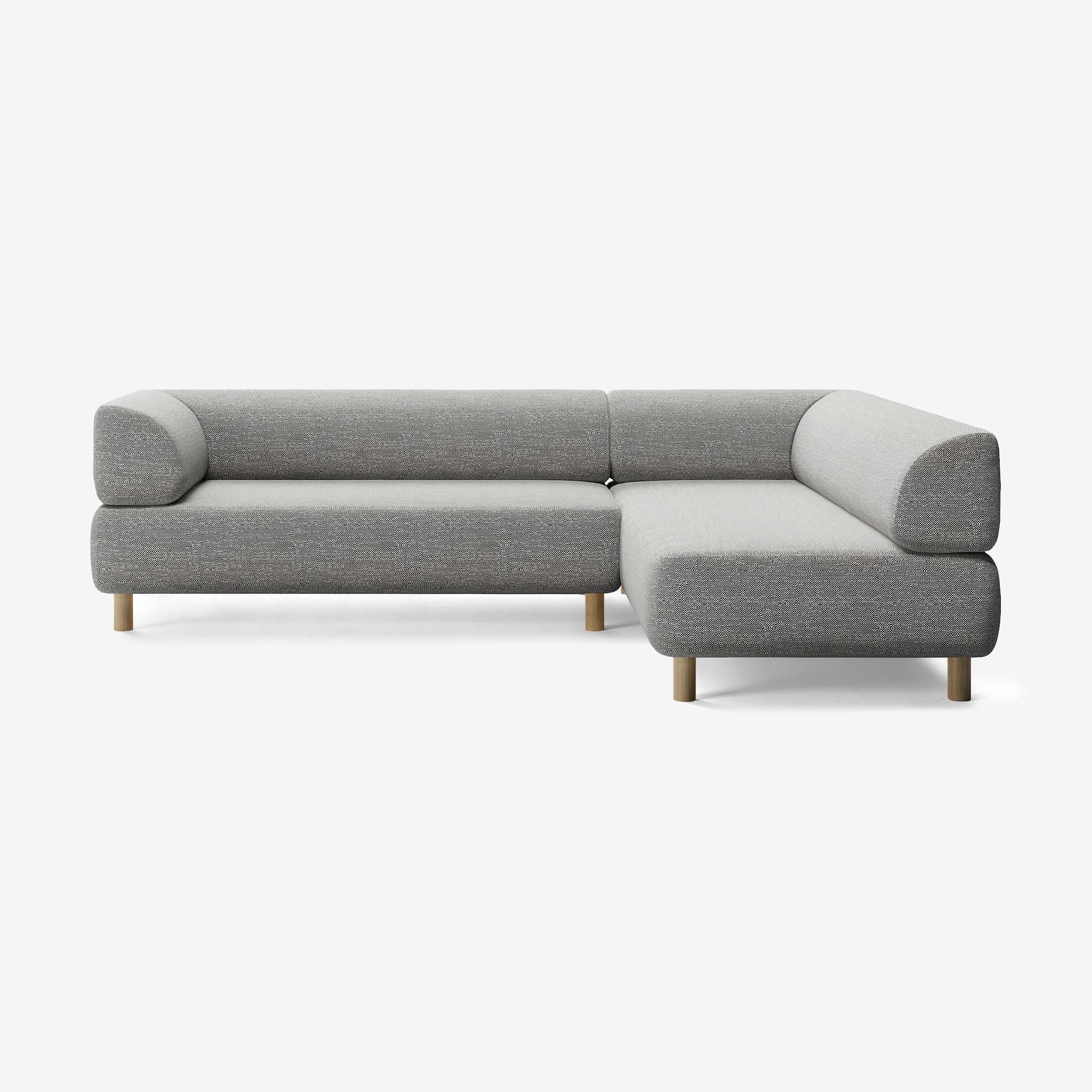 Bolder Sofa 265x200 Links Savant Zinc Eiche