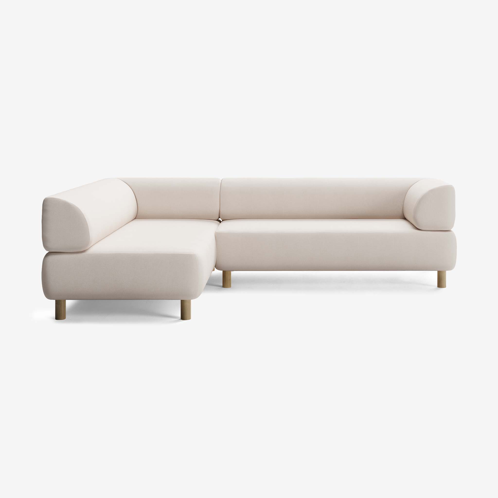 Bolder Sofa 265x200 Rechts Nantes Linen Chalk Eiche