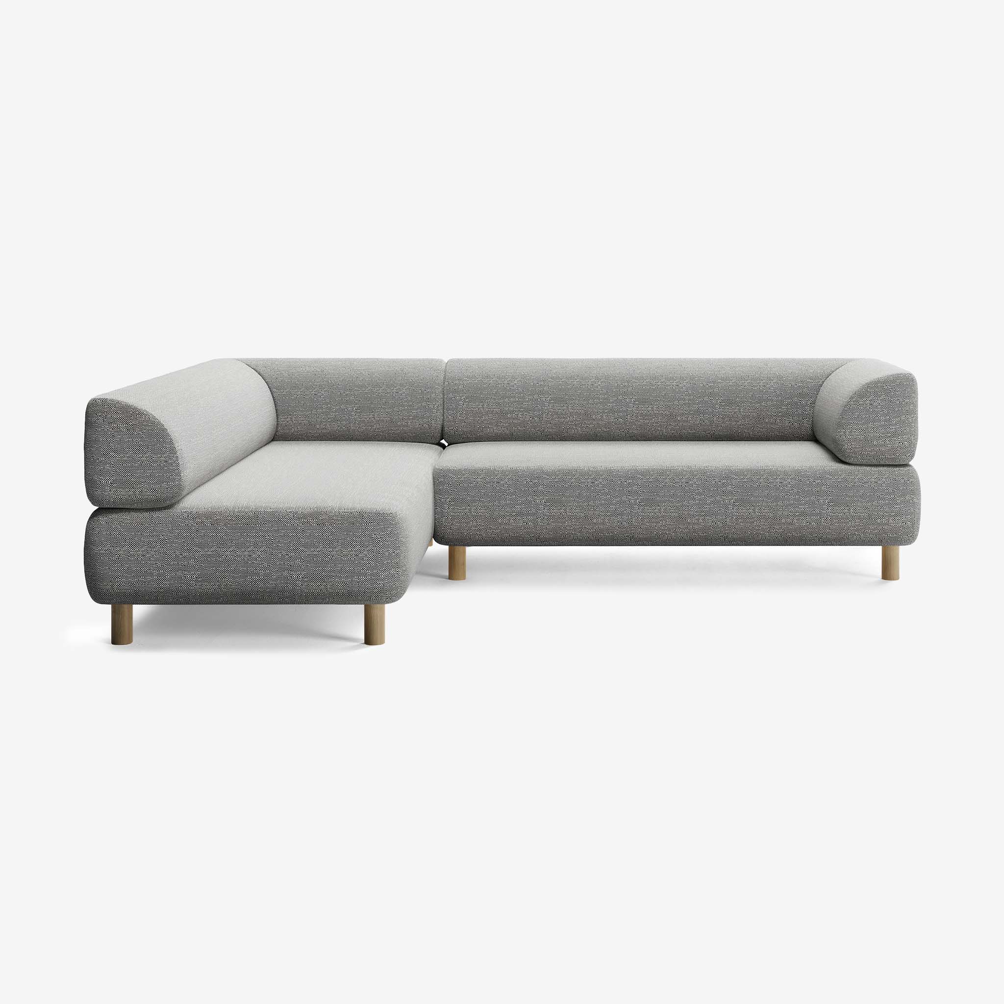 Bolder Sofa 265x200 Rechts Savant Zinc Eiche