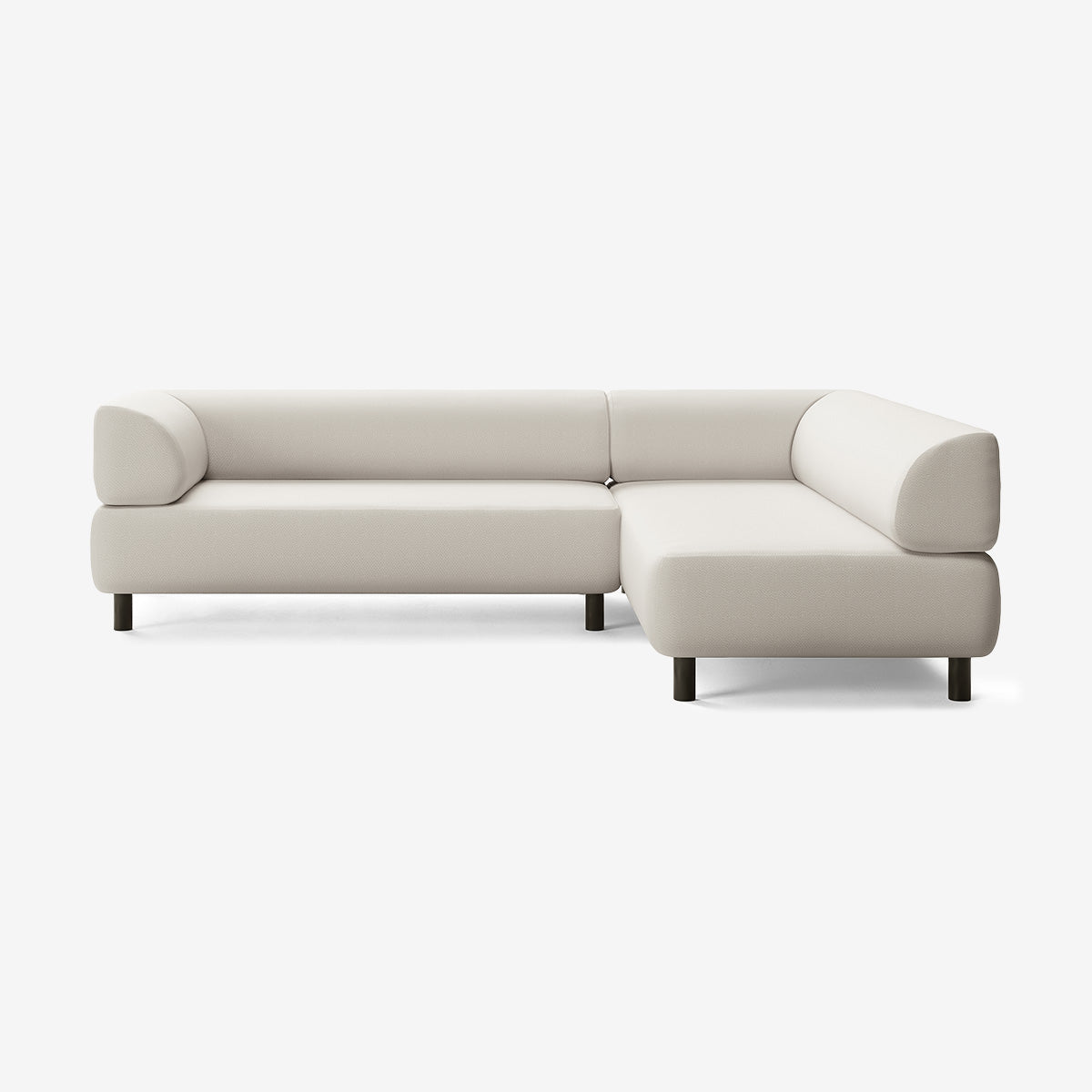 Bolder Sofa 265x200 cm 5-Sitzer Links Beine Schwarz Loop Marble