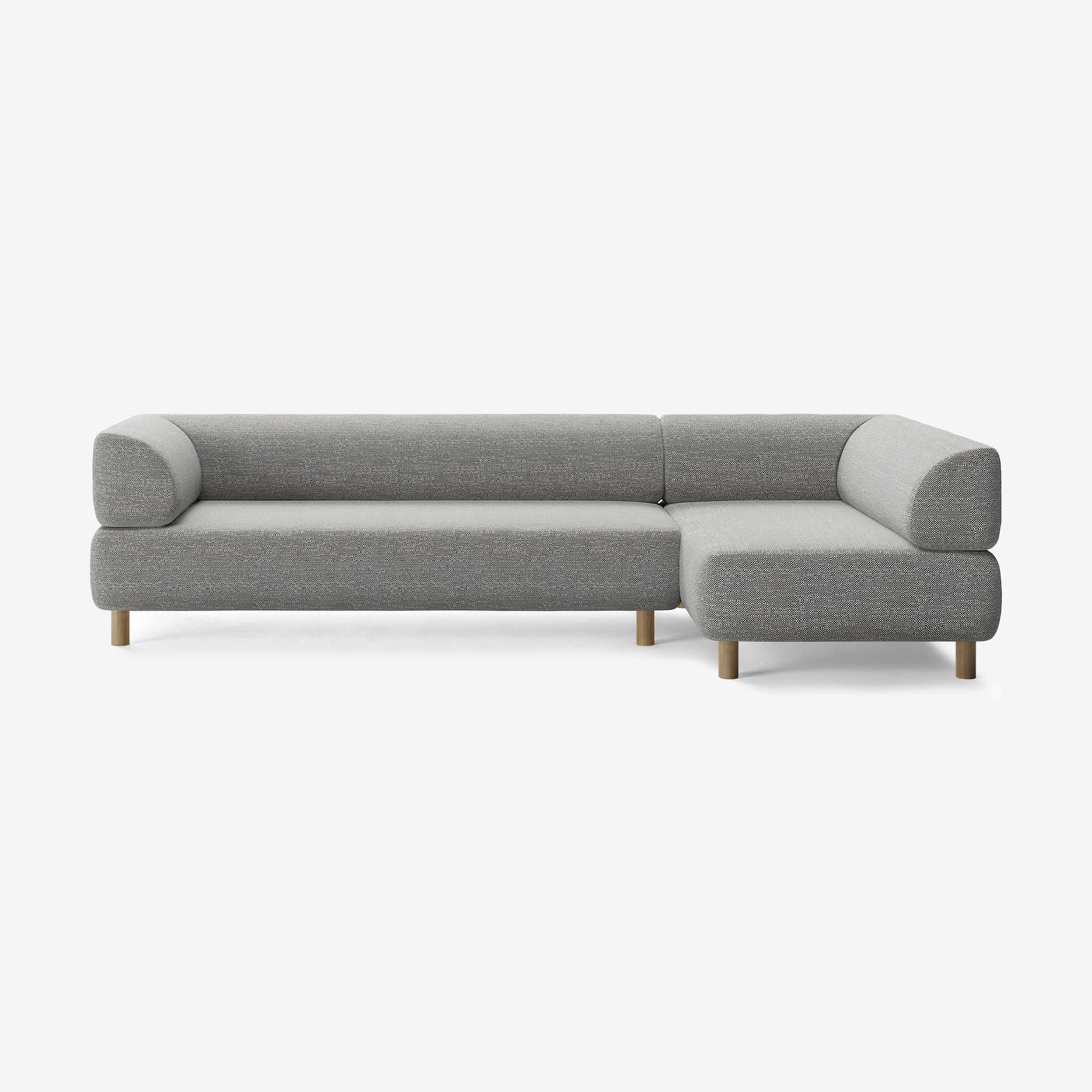 Bolder Sofa 295x150 Links Savant Zinc Eiche