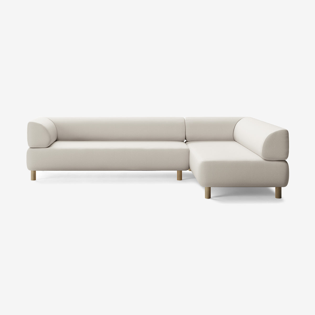 Bolder Sofa 295x200 cm 5-Sitzer Links Beine Eiche Loop Marble