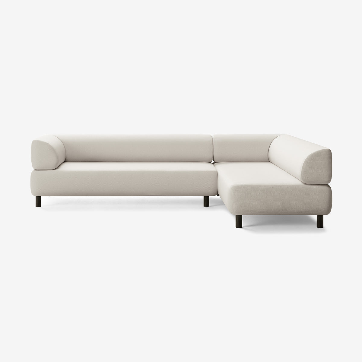Bolder Sofa 295x200 cm 5-Sitzer Links Beine Schwarz Loop Marble