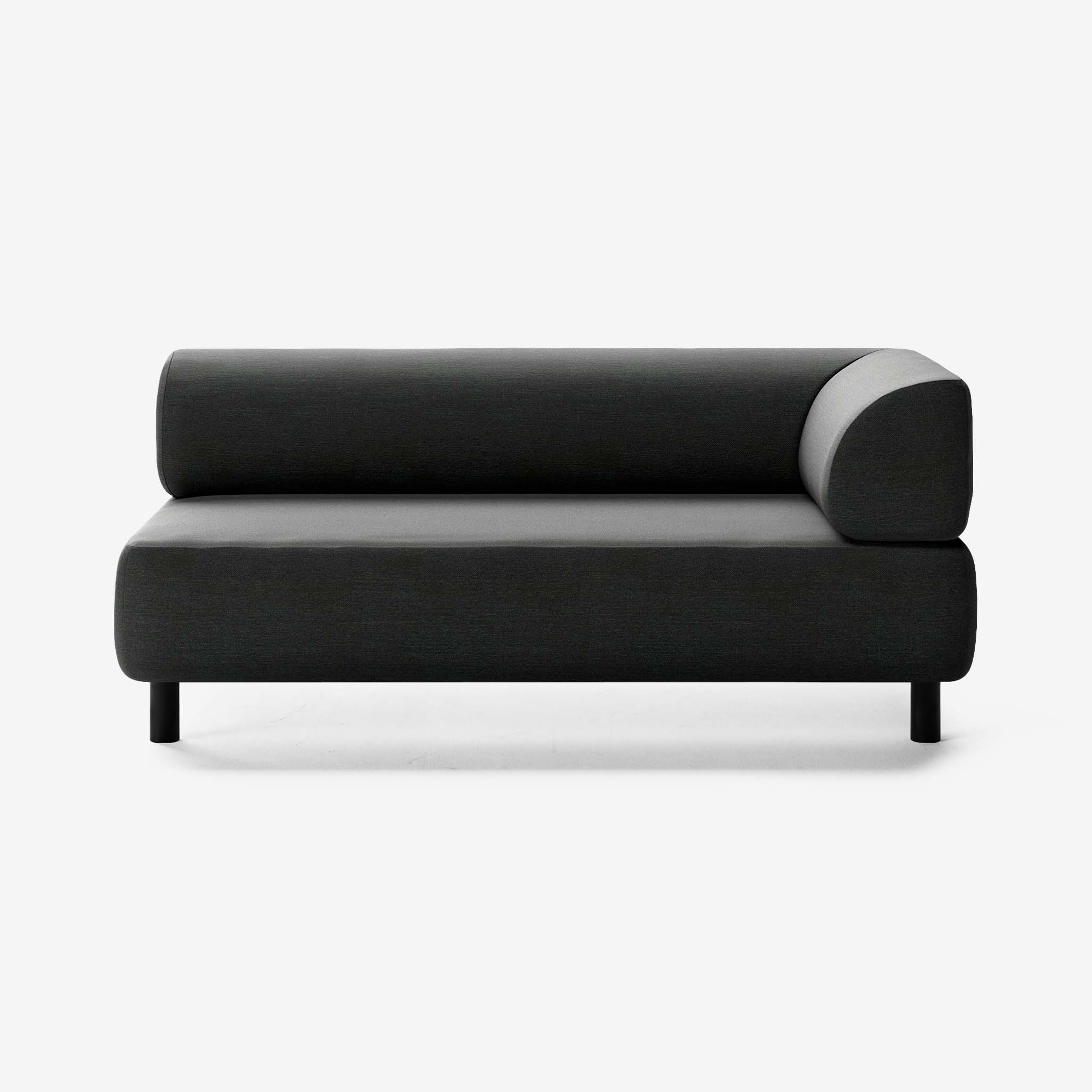 Bolder Sofa 2,5 Sitzer Rechts Nantes Sooty Schwarz