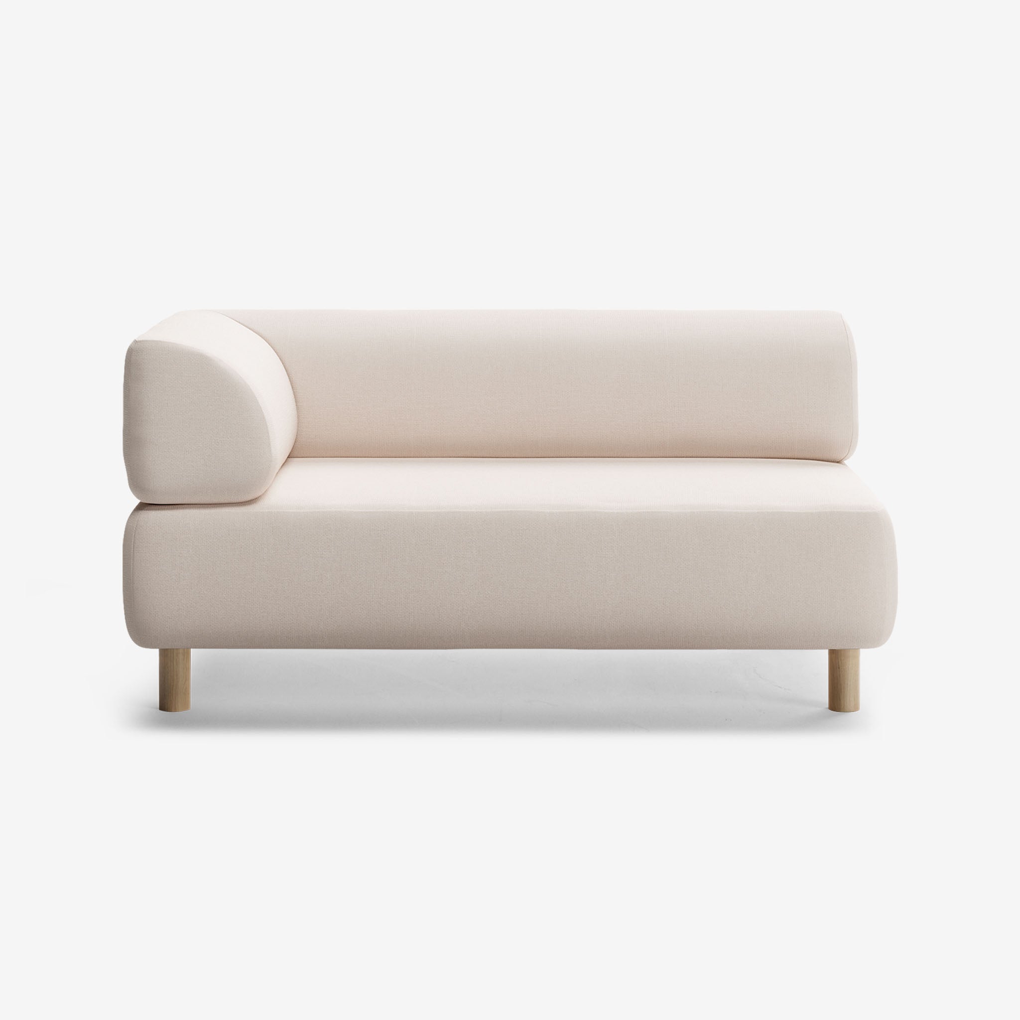 Bolder Sofa 2 Sitzer Links Nantes Linen Chalk Eiche