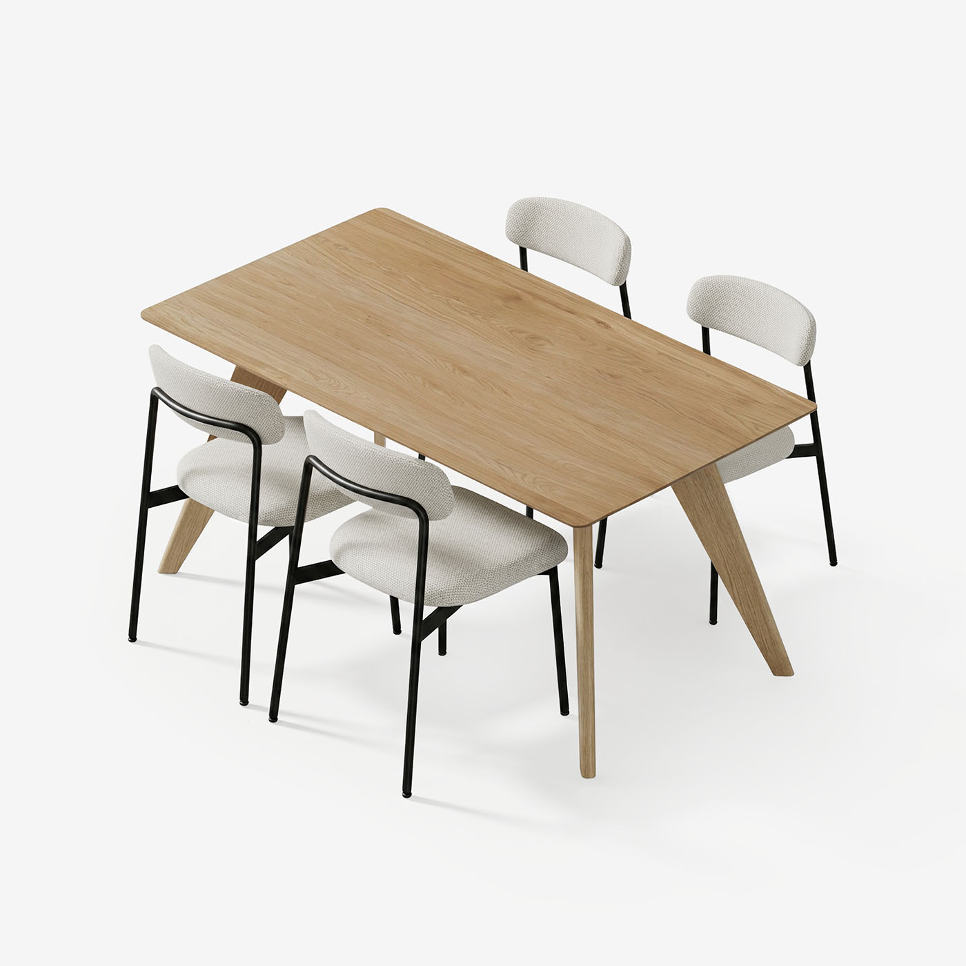 Esstisch Hielke 180 cm mit Maatje Stühle