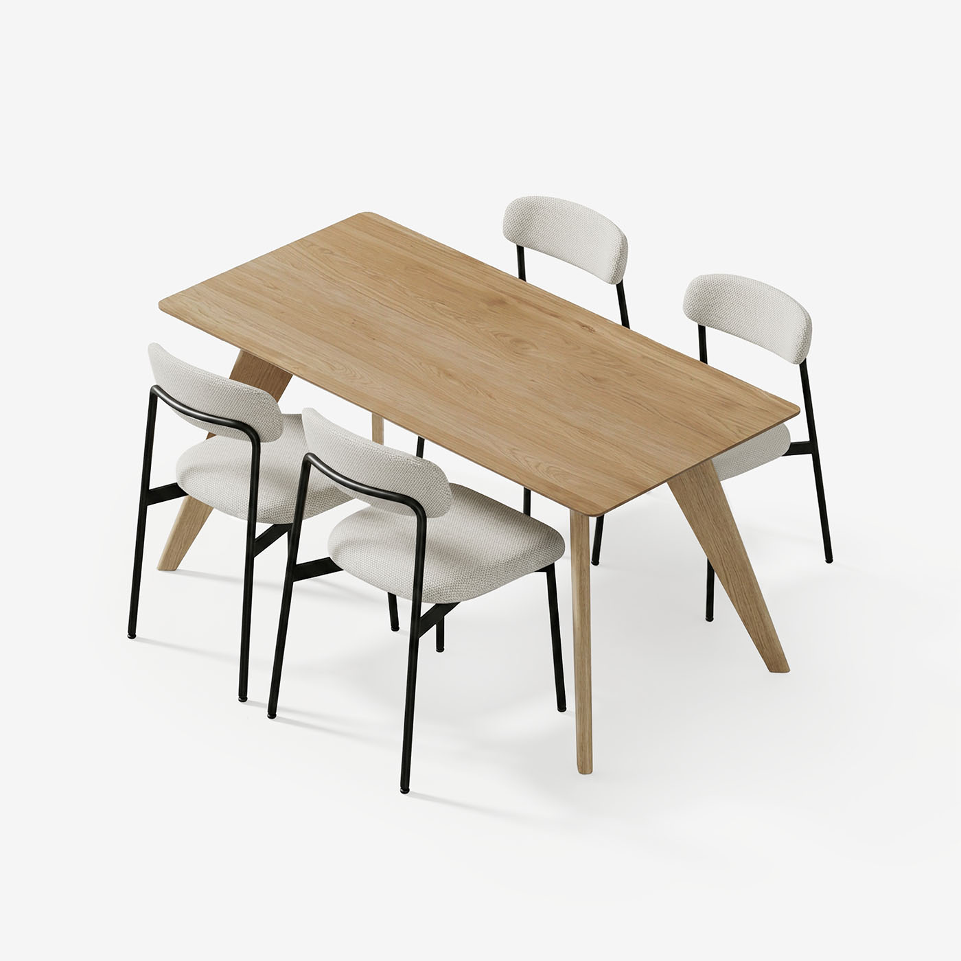 Esstisch Hielke 180 cm mit Maatje Stühle