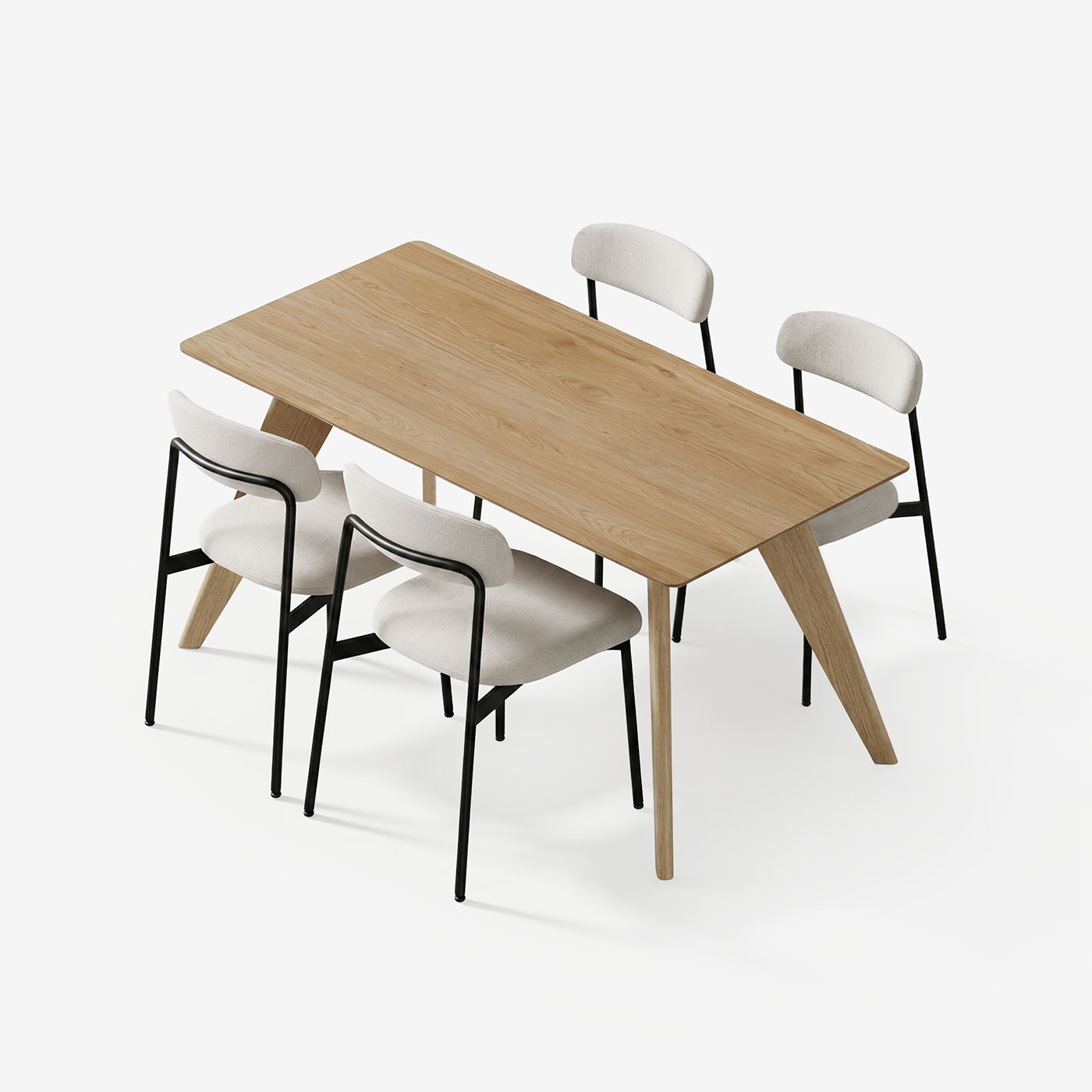 Esstisch Hielke 180 cm mit Maatje Stühle
