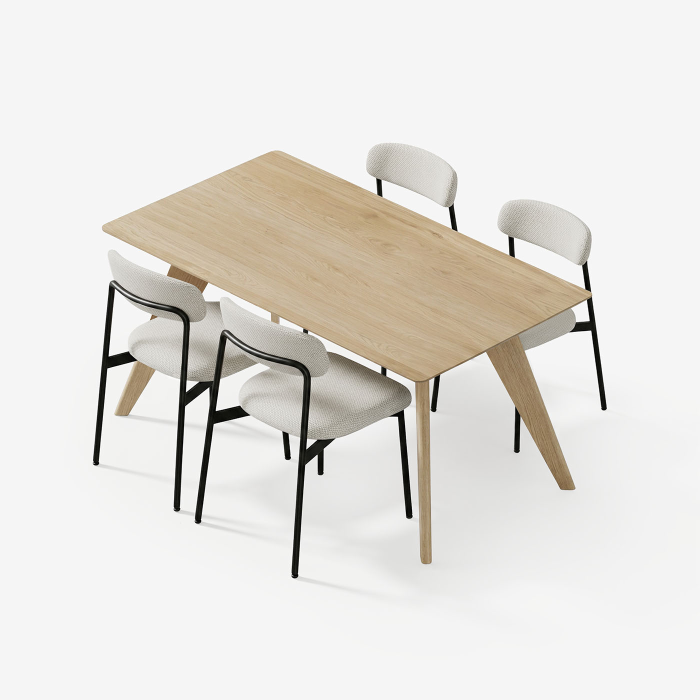Esstisch Hielke 180 cm mit Maatje Stühle