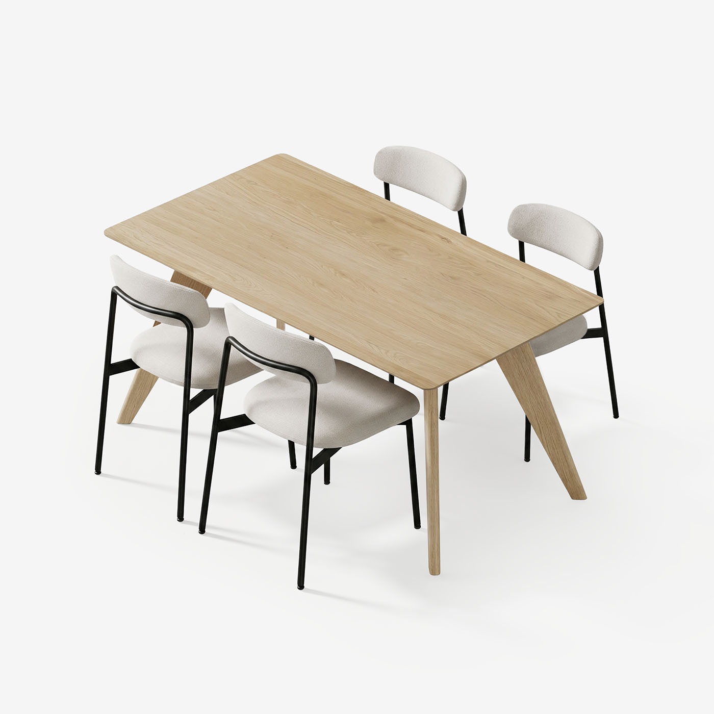 Esstisch Hielke 180 cm mit Maatje Stühle