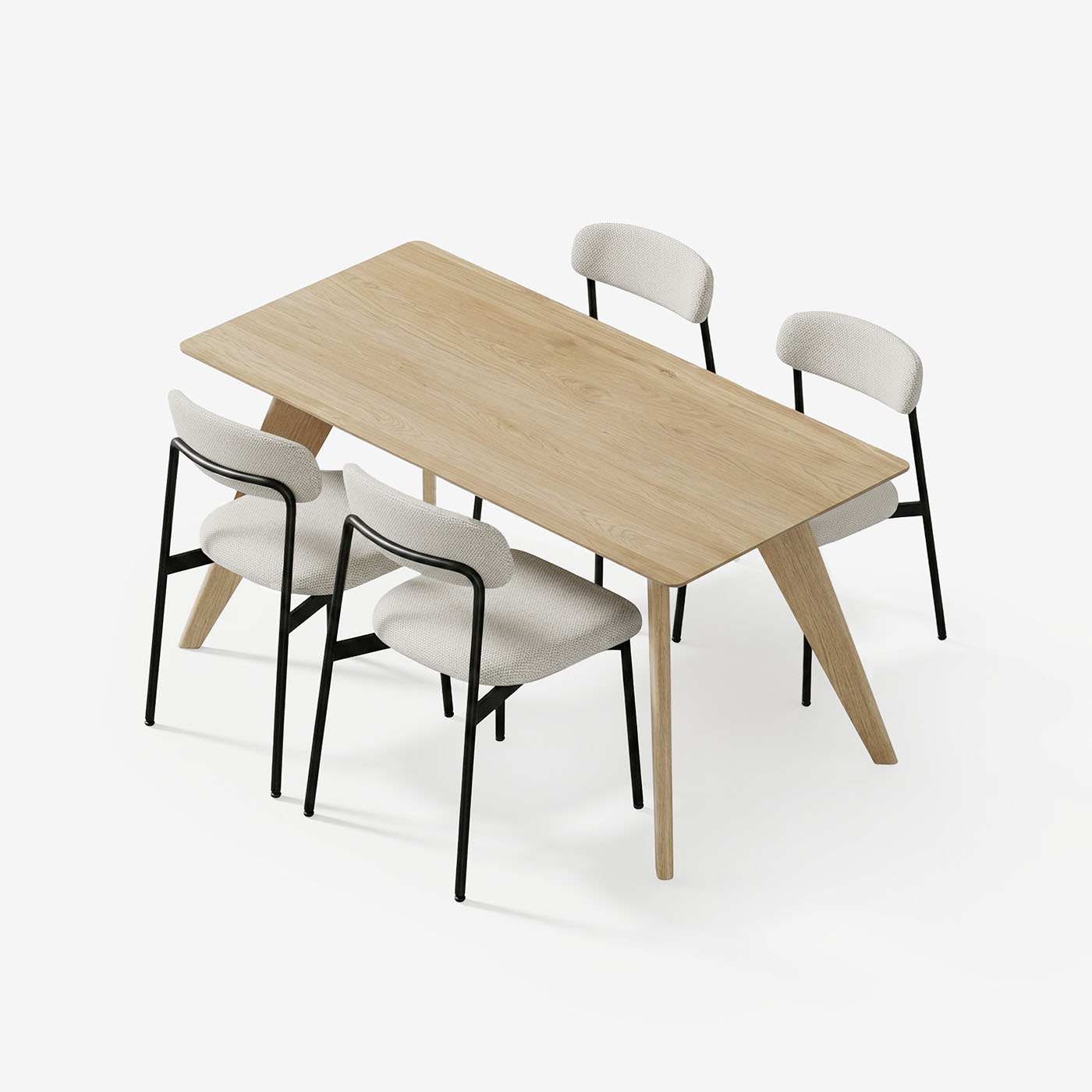 Esstisch Hielke 180 cm mit Maatje Stühle