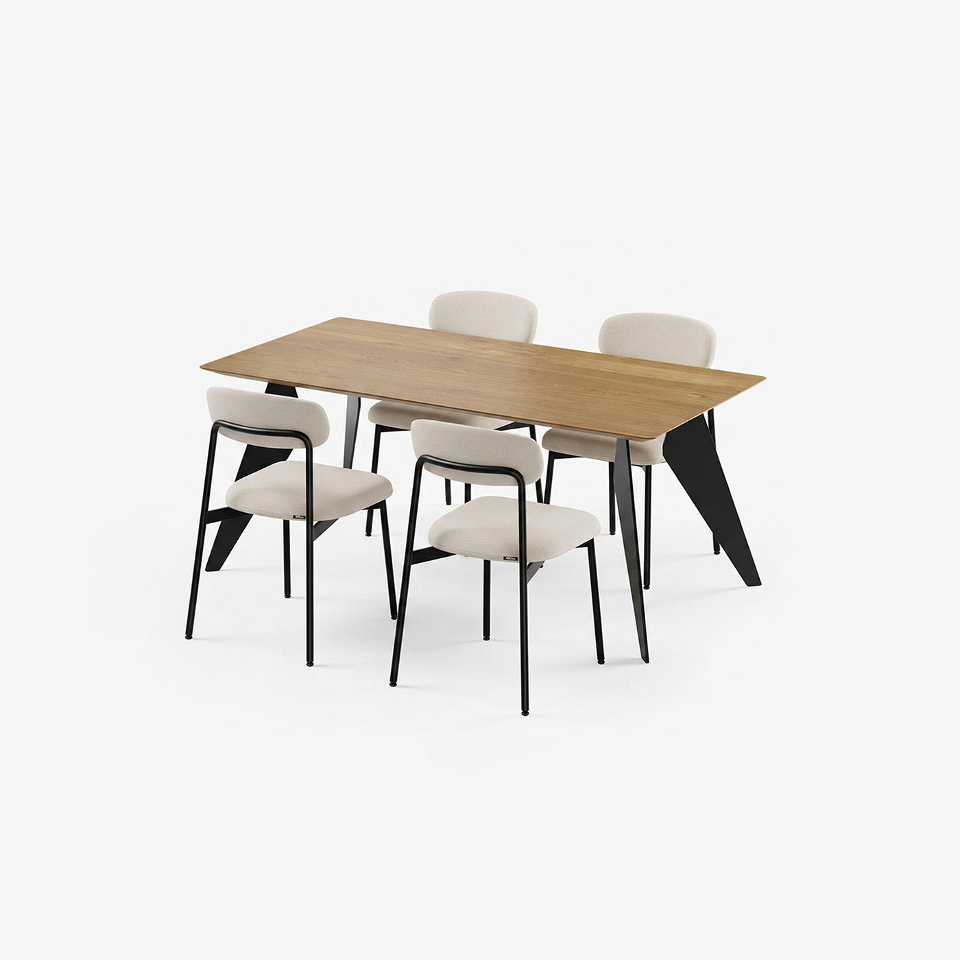 Esstisch Hoogland 180 cm mit Maatje Stühle