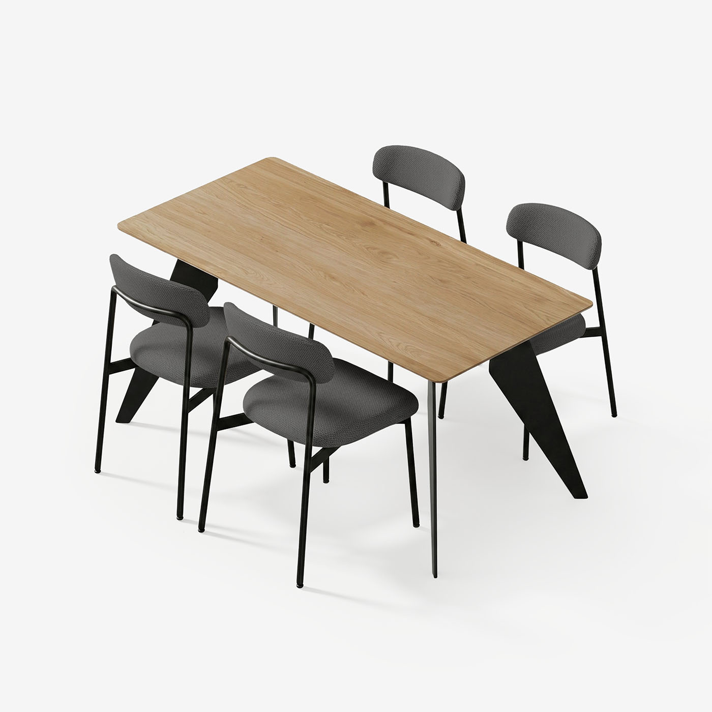 Esstisch Hoogland 180 cm mit Maatje Stühle