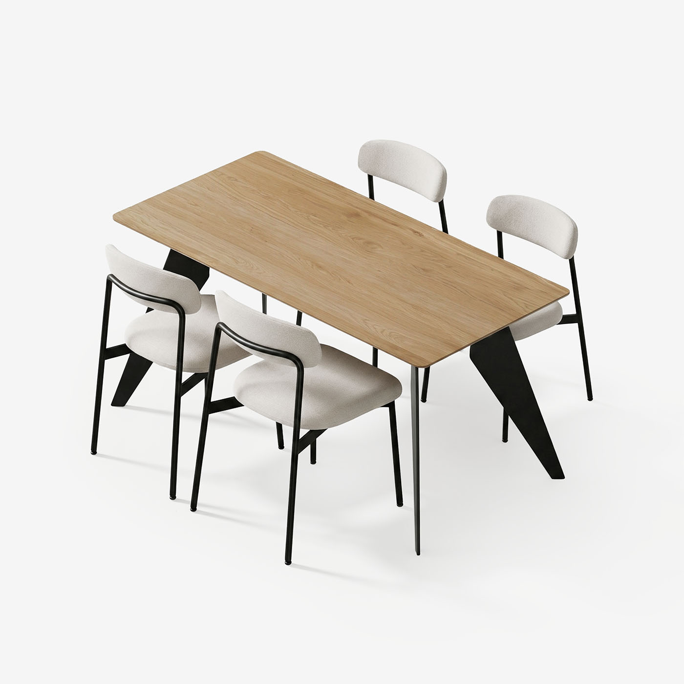Esstisch Hoogland 180 cm mit Maatje Stühle