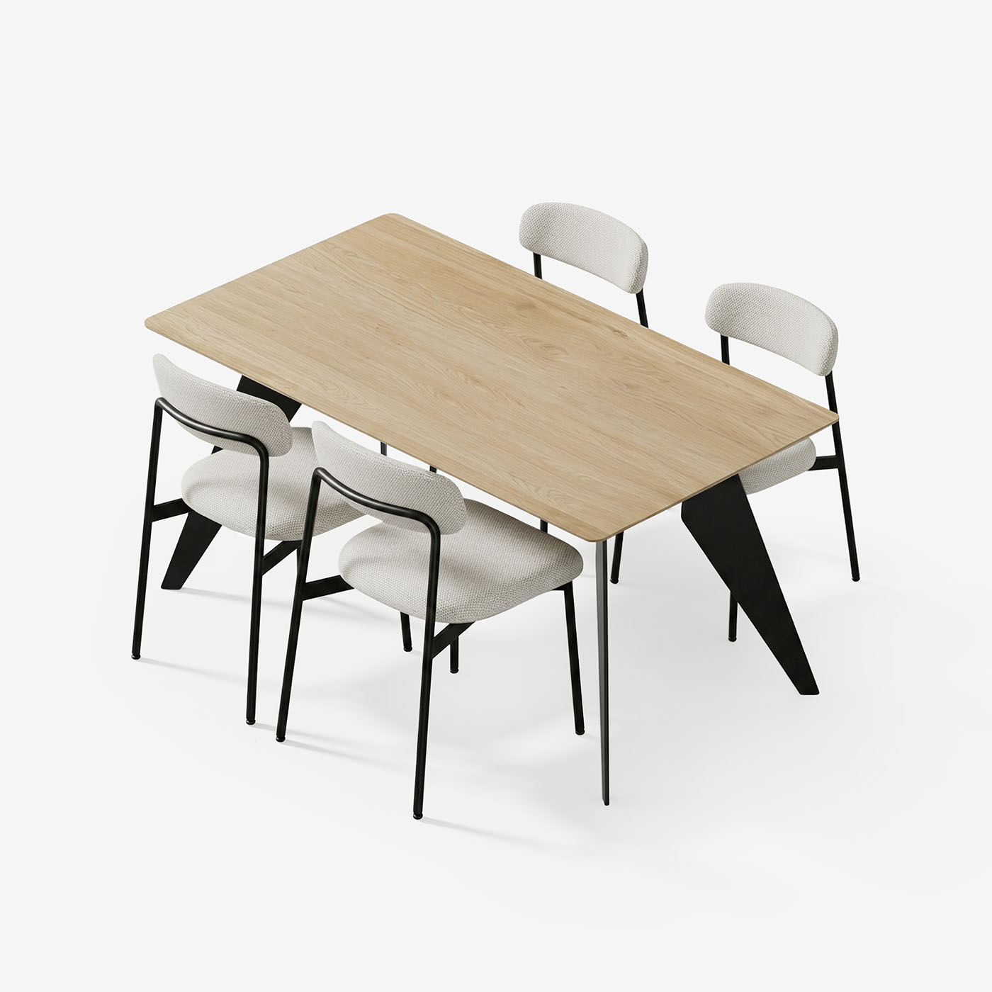 Esstisch Hoogland 180 cm mit Maatje Stühle