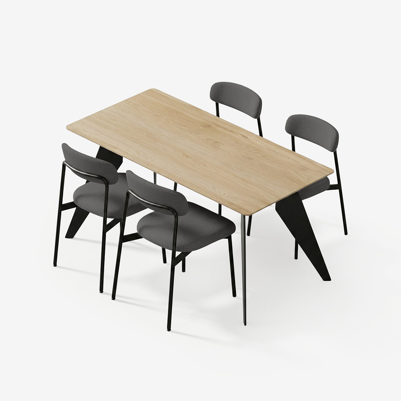 Esstisch Hoogland 180 cm mit Maatje Stühle
