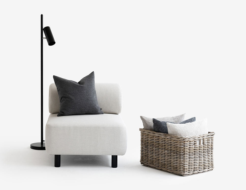 Kissen Teddy Grey mit Border 1 Sofa-Element