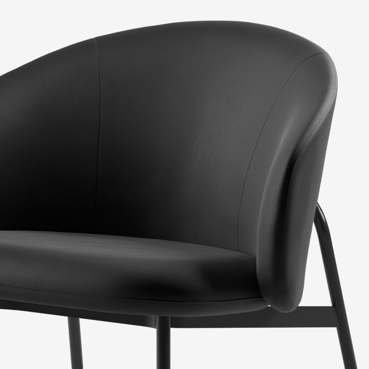 Maatje Lounge Sessel Schwarz Leder Black Detail 02