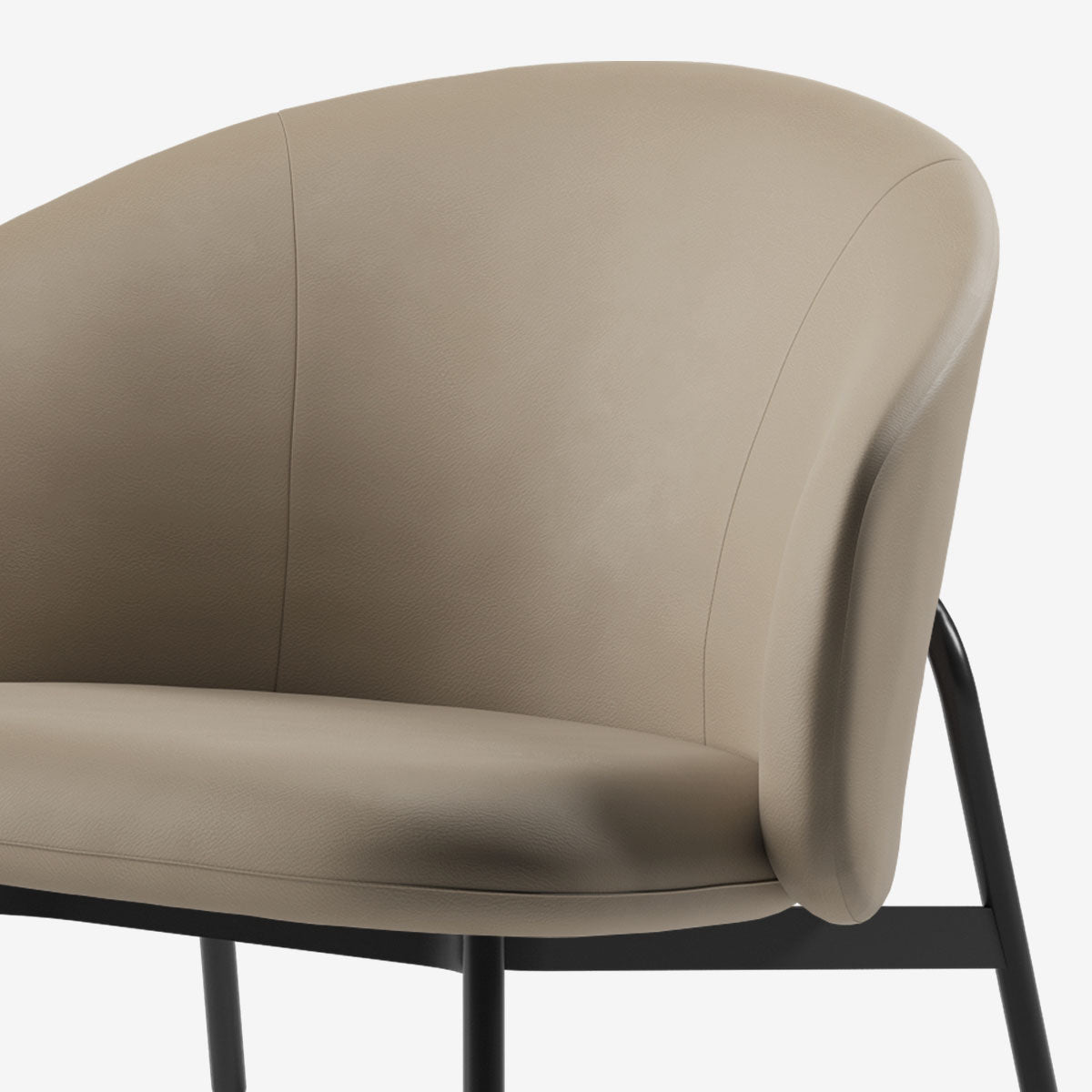 Maatje Lounge Sessel Schwarz Leder Truffle Detail 02