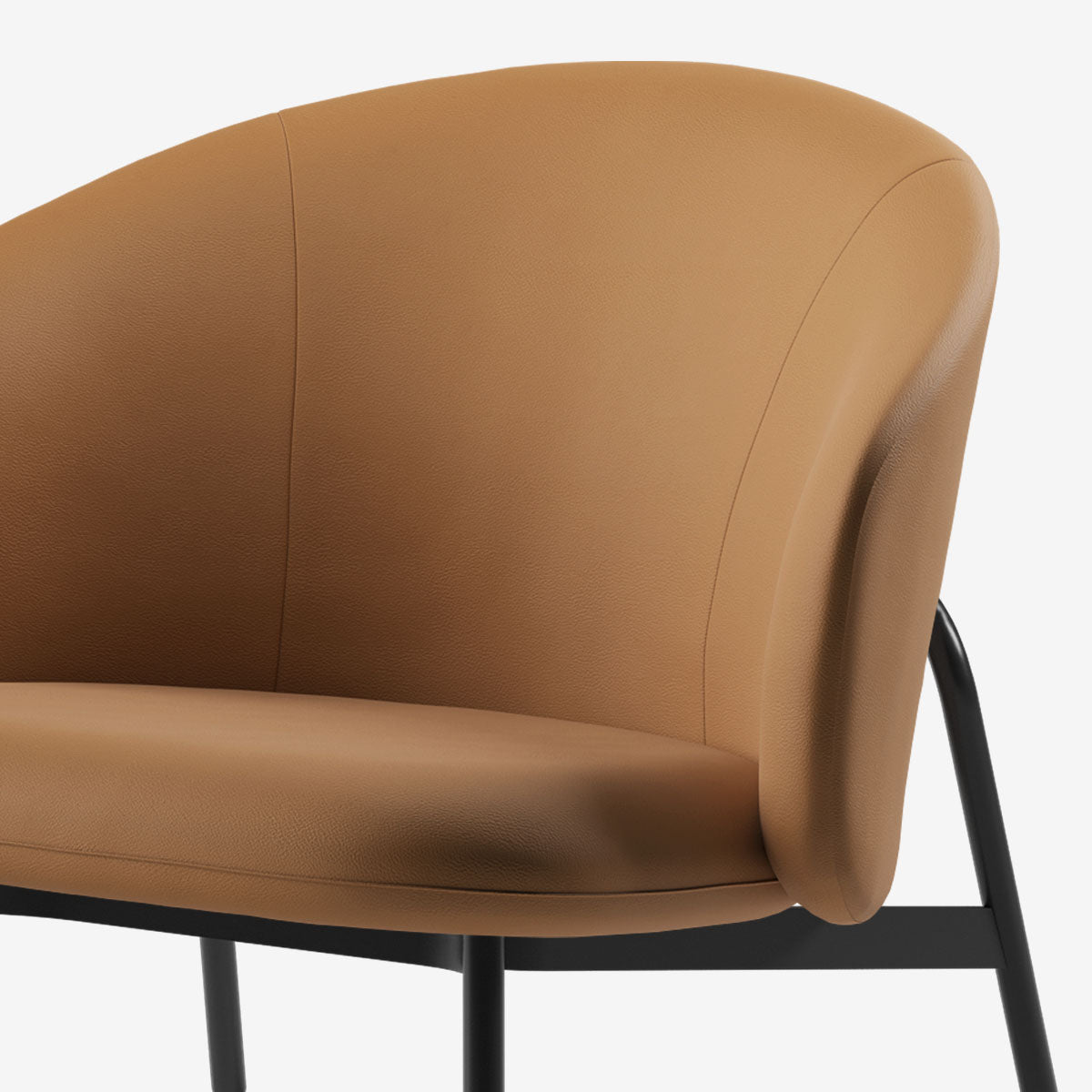 Maatje Lounge Sessel Schwarz Leder Walnut Detail 02