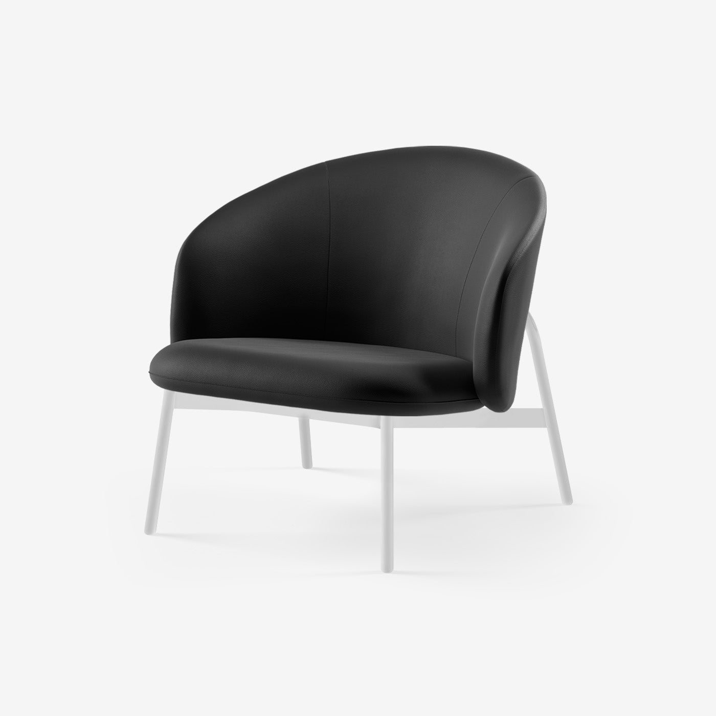 Maatje Lounge Sessel Weiss Leder Black