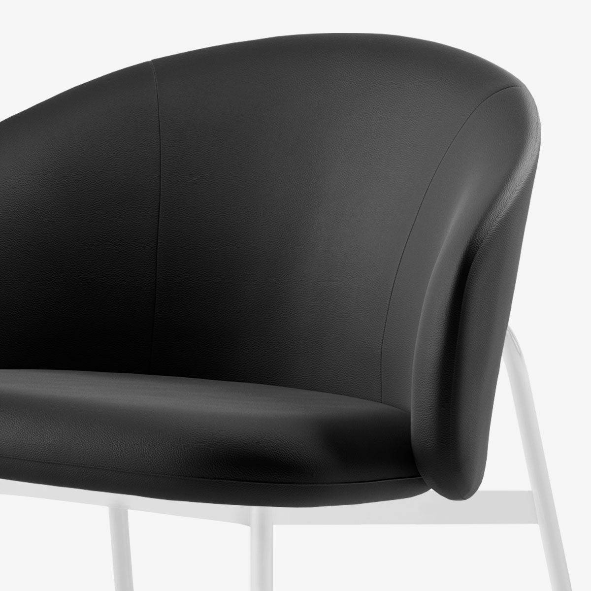 Maatje Lounge Sessel Weiss Leder Black Detail 02