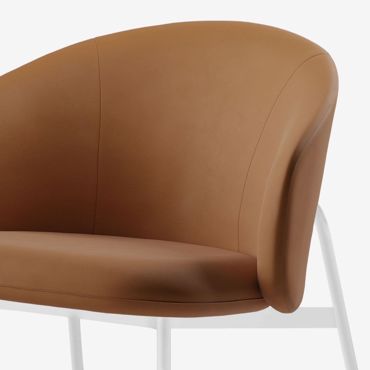 Maatje Lounge Sessel Weiss Leder Cognac Detail 02