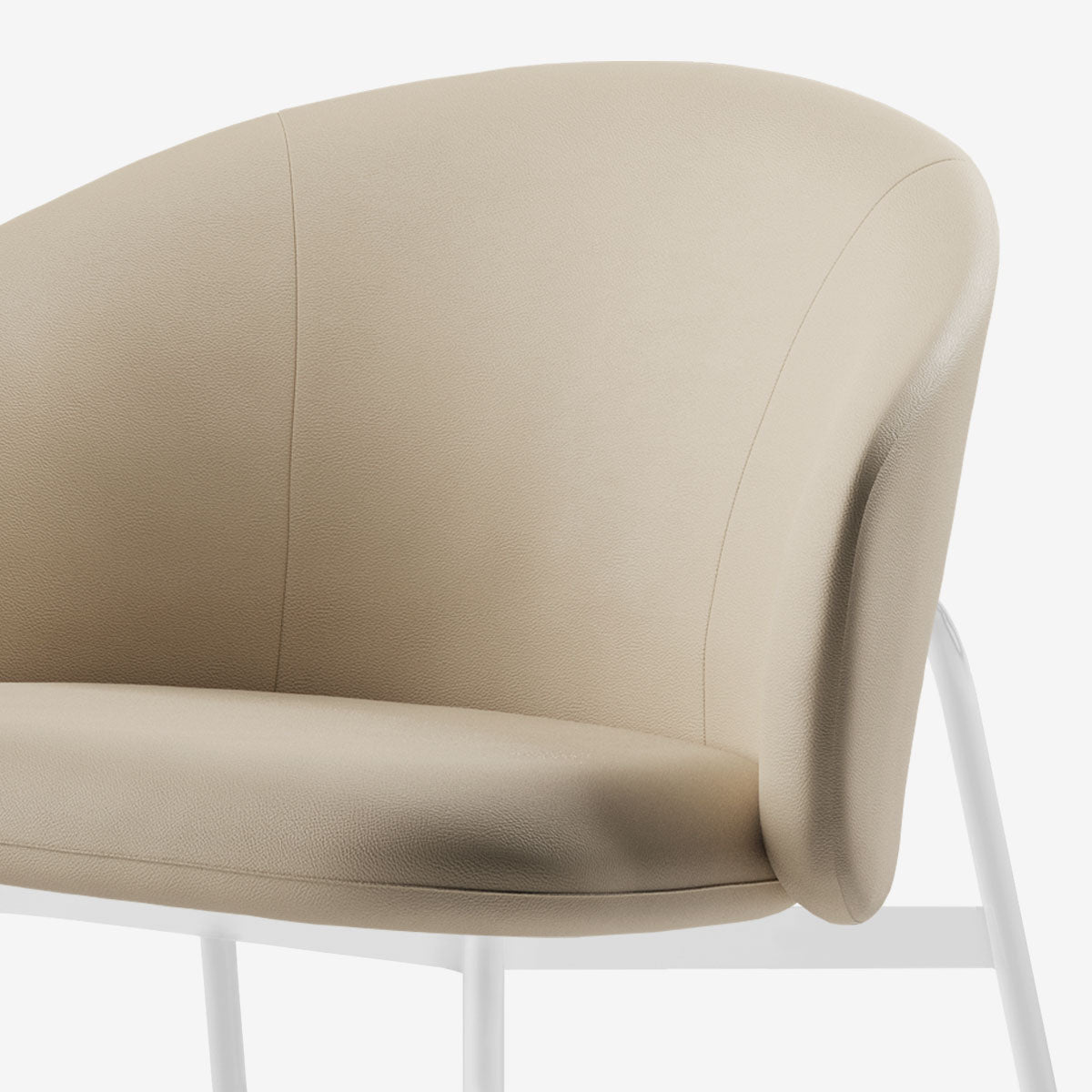 Maatje Lounge Sessel Weiss Leder Ivory Detail 02