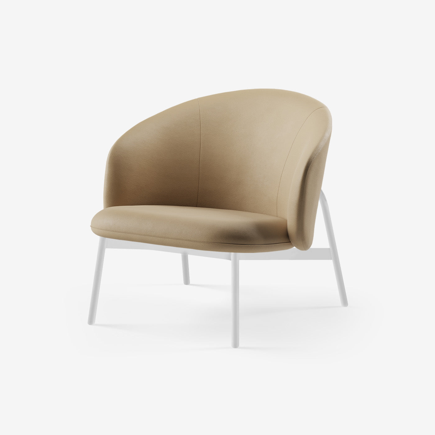 Maatje Lounge Sessel Weiss Leder Sand