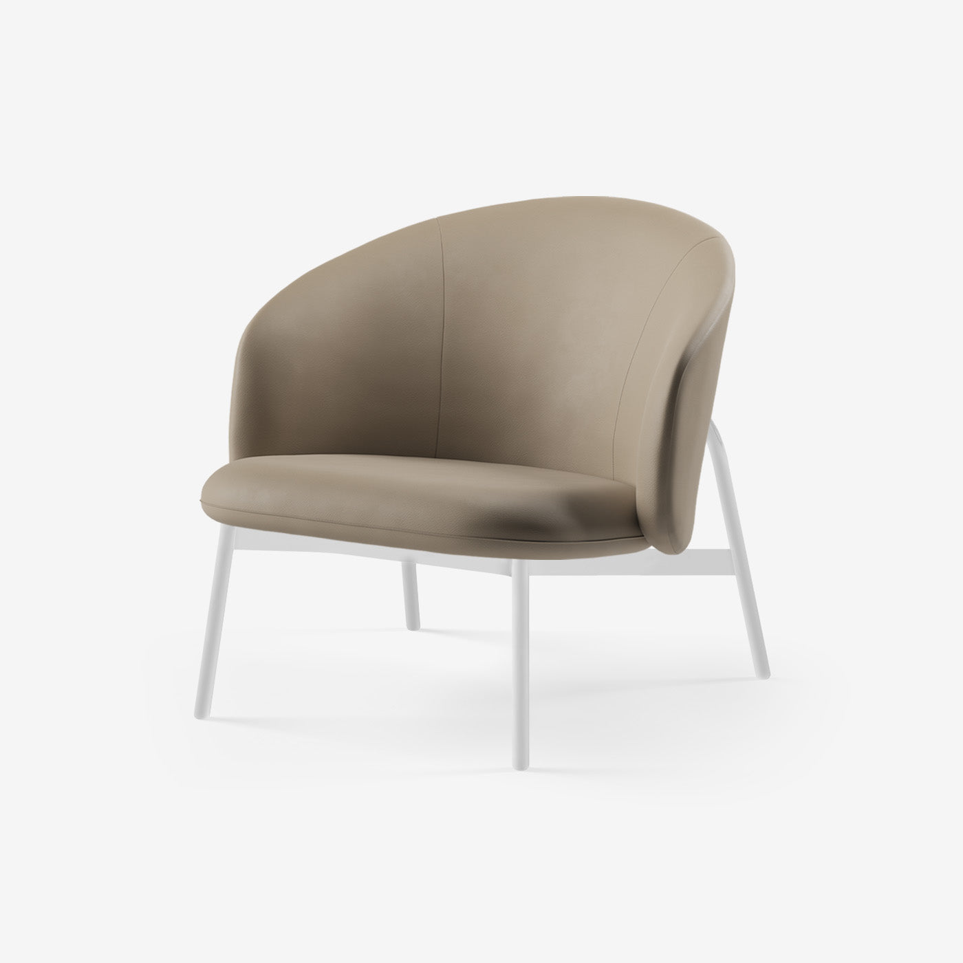 Maatje Lounge Sessel Weiss Leder Truffle