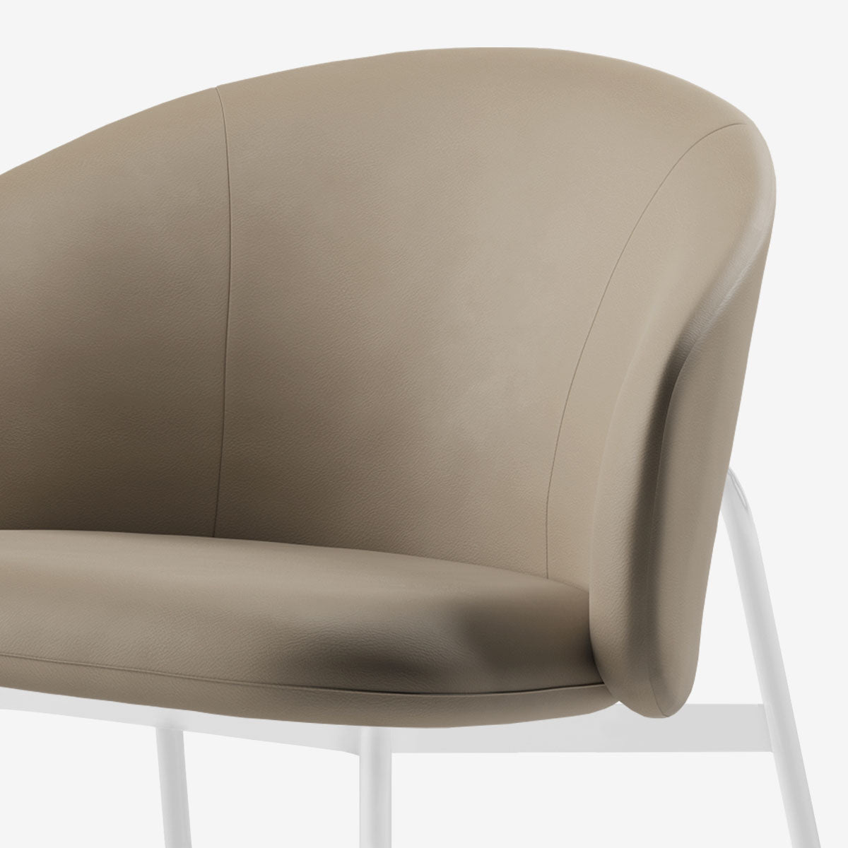 Maatje Lounge Sessel Weiss Leder Truffle Detail 02