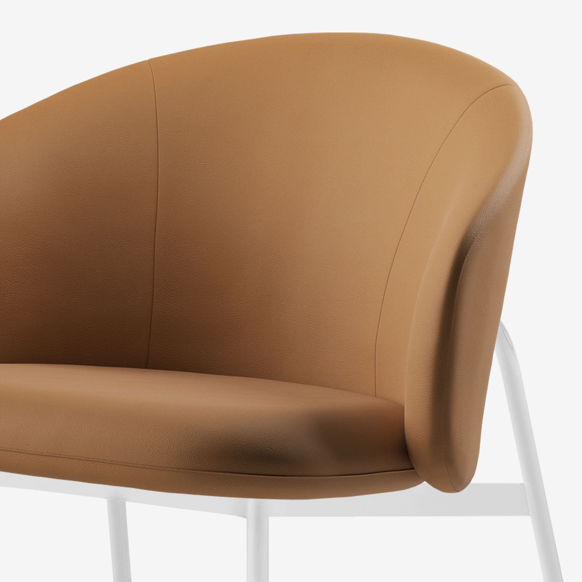 Maatje Lounge Sessel Weiss Leder Walnut Detail 02