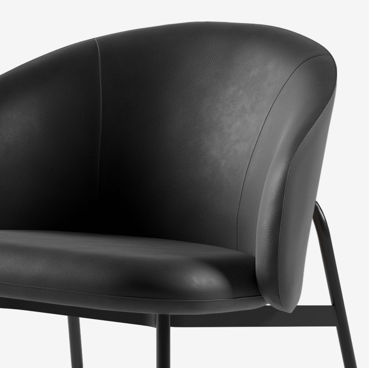Maatje Loungesessel Leder Black Detail