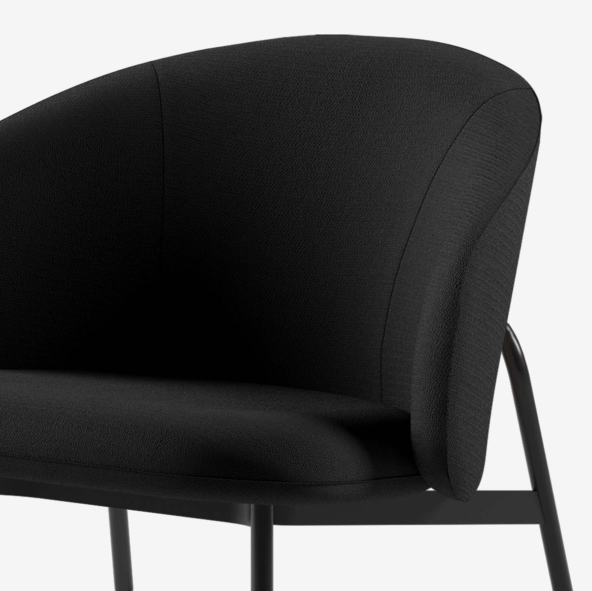 Maatje Loungesessel Schwarz Loop Frison Detail