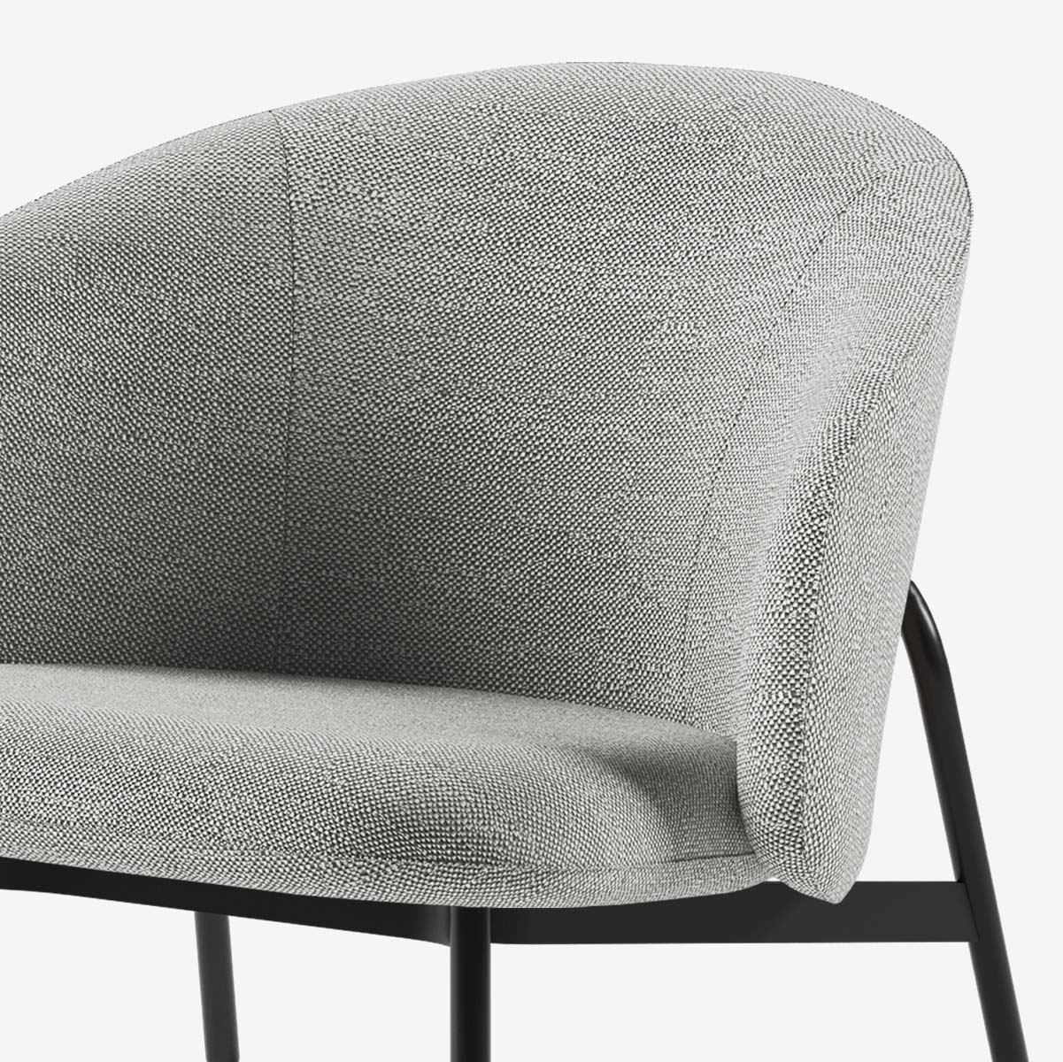 Maatje Loungesessel Schwarz Savant Zinc Detail